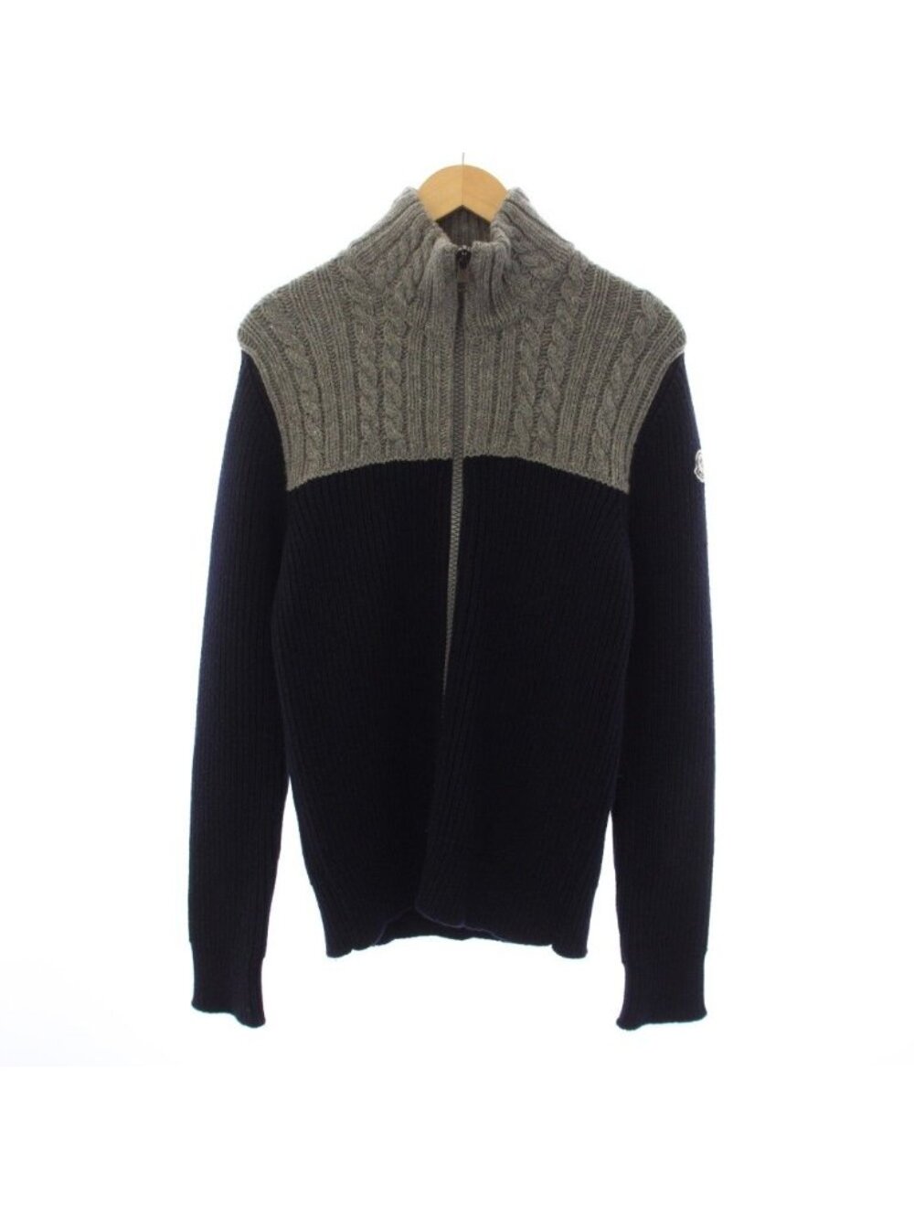 Moncler Maglione Tricot Cardigan Knit Driver's Cashmere Blend L Gray Navy YT